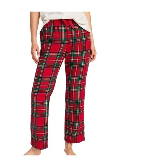 Old Navy Flannel Pants Sleep Lounge Red Green Plaid Woman's Size XL JJ3429 - Picture 2 of 3